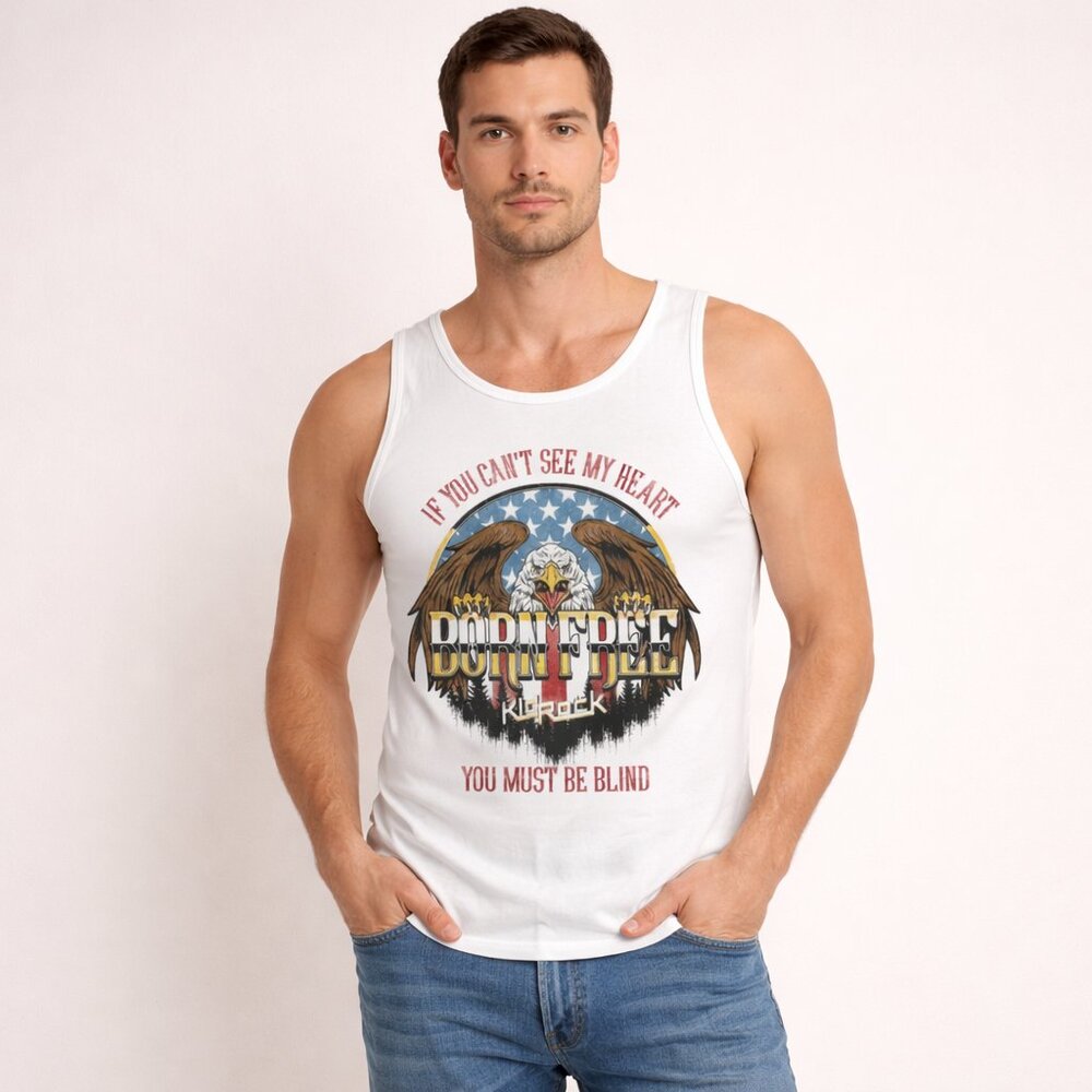 Kid Rock Born Free Graphic Tank Top Men’s Large White